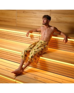 Полотенце для бани «С легким паром» муж. килт, 75×150 см, хлопок, вафельное полотно Этель