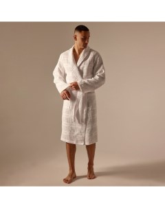 Халат вафельный мужской SL HOME: Chess «Блан де Блан», размер XL, хлопок 100%, белый Sima-land home