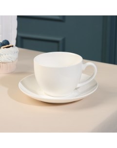 Чайная пара Barista, 280 мл, фарфор, белая Quinsberry