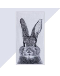 Полотенце махровое «Зайчик», 70×130 см, 420 г/м², чёрно-белое Этель