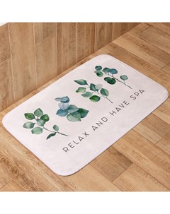 Коврик для ванной «. Эвкалипт», 80×50 см, велюр Этель