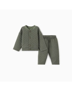 Костюм детский (толстовка и брюки) «», рост 68-74 см, хаки Крошка я