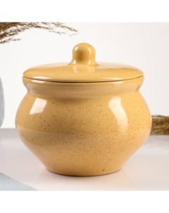 Горшочек для запекания «Каракум», 1,3 л, 13×16 см, жёлтый Борисовская керамика