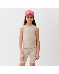 Комплект для девочки (майка и велосипедки), бежевый, рост 134 см Minaku