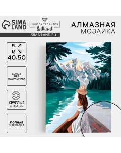 Алмазная мозаика с полным заполнением на холсте «Девушка в лодке», 40×50 см Школа талантов