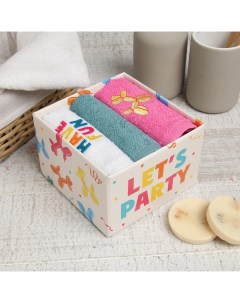 Салфетки махровые «. Воздушный шарик», 3 шт., 30×30 см, хлопок 100% Этель