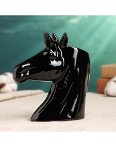 Фигурное кашпо для цветов «Единорог», 250 мл, 13×5×13 см, керамика, чёрное Take it easy