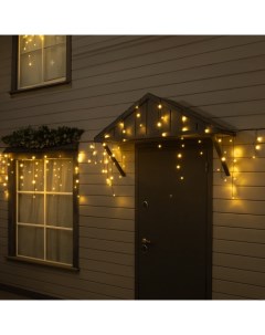 Гирлянда «Бахрома» 25×0.7 м, IP44, УМС, тёмная нить, 450 LED, свечение тёплое белое, 220 В Luazon lighting