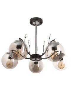 Люстра потолочная «Ариса», 5хЕ27, 40 Вт, черно-серебристый, 60×60×40 см Bayerlux