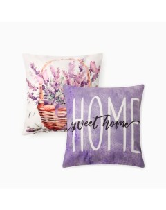 Чехлы на подушку «» Sweet Home, 2 шт., 40×40 см, велюр Этель