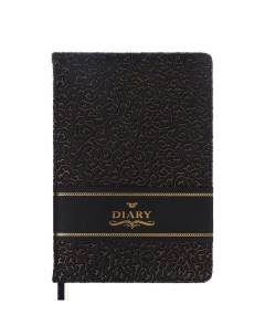 Ежедневник недатированный A5, 136 листов, . Arcadia, твёрдая обложка с поролоном из искусственной кожи, перфорация, ляссе, блок 70 г/м2, черный Devente