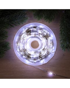 Гирлянда «Нить» 100 м роса, IP44, серебристая нить, 1000 LED, свечение белое, 18 В Luazon lighting
