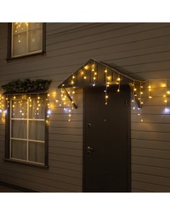 Гирлянда «Бахрома» 6 × 0.7 м, IP44, УМС, белая нить, 120 LED, свечение тёплое белое, мерцание, 220 В Luazon lighting