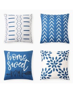 Чехол на подушку 4 шт. «» Home, 40×40 см, велюр Этель