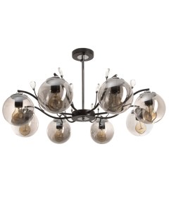 Люстра потолочная «Ариса», 8хЕ27, 40 Вт, черно-серебристый, 80×80×40 см Bayerlux