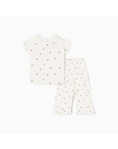 Пижама детская (футболка и брюки) «Вишенки», размер 36 (134-140 см) Kaftan