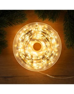 Гирлянда «Нить» 200 м роса, IP44, серебристая нить, 2000 LED, свечение тёплое белое, 36 В Luazon lighting
