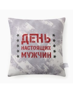 Подушка декоративная «. День настоящих мужчин», 40×40 см, велюр Этель