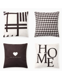 Чехол на подушку 4 шт. «» HOME, 40×40 см, велюр Этель
