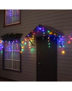Гирлянда «Бахрома» 25×0.7 м, IP44, УМС, белая нить, 450 LED, свечение мульти, 220 В Luazon lighting