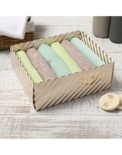 Набор махровых полотенец «» Green, 30×30 см - 6 шт., хлопок 100% Этель