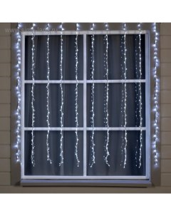 Гирлянда «Водопад» 2×1.5 м, IP44, УМС, белая нить, 400 LED, свечение белое, 8 режимов, 220 В Luazon lighting