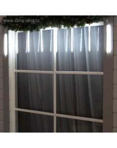 Гирлянда «Сосульки» 2.5×0.3 м, IP65, прозрачная нить, 192 LED, свечение белое с эффектом стекания, 12 В Luazon lighting