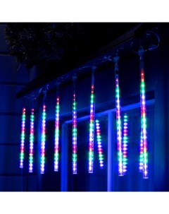 Гирлянда «Сосульки» 2.5×0.3 м, IP65, прозрачная нить, 192 LED, свечение мульти с эффектом стекания, 12 В Luazon lighting