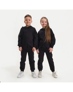 Костюм детский (худи, брюки) Basic line, размер 30 (98-104 см), чёрный Kaftan