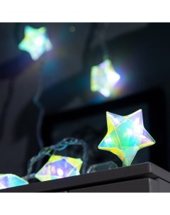 Гирлянда «Нить» 2.5 м с насадками «Звёзды», IP20, прозрачная нить, 10 LED, свечение белое, 220 В Luazon lighting