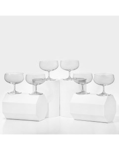 Набор креманок «Пион», 300 мл, набор 6 шт., стекло, прозрачный Crystalex