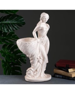 Фигура с кашпо "Девушка с корзиной" состаренный, 1л / 30х64х32см Хорошие сувениры