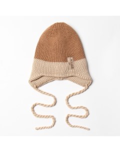 Шапка детская, размер 46-48, коричневая, бежевая Minaku
