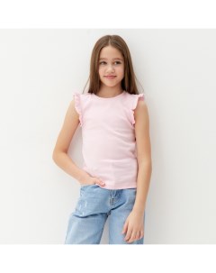 Футболка для девочки однотонная : Basic line, розовая, рост 128 см Minaku