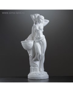 Фигура с кашпо «Гречанка», 40×30×88 см, 900 мл, гипс, белая Хорошие сувениры