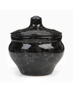 Горшочек для запекания «Вуаль», 350 мл, 11×10 см, чёрный Борисовская керамика