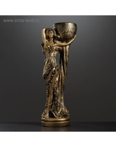 Фигура с кашпо "Девушка Нимфа" бронза, 1,2л / 30х83х23см Хорошие сувениры