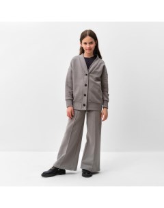 Костюм для девочки (кардиган, брюки), серый, рост 134 см Minaku