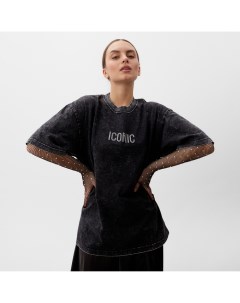 Футболка из вареного хлопка женская Icon, размер S, чёрная Mist