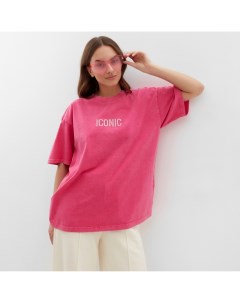 Футболка из вареного хлопка женская Icon, размер S, розовая Mist