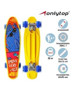 Пенниборд «Монстр», 56х16 см, колёса световые PU 60х45 мм, ABEC 7, алюминиевая рама Onlytop