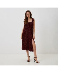 Платье с лентами миди женское Flower, чёрное, размер 48 Mist