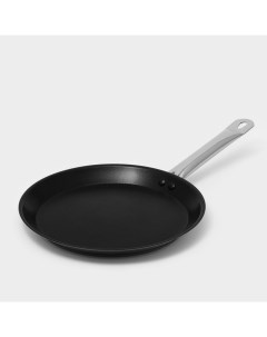 Сковорода блинная «Общепит», d=26 см, толщина корпуса 0.6 мм, капсульное дно 3.5 мм, антипригарное покрытие, индукция, нержавеющая сталь Катунь