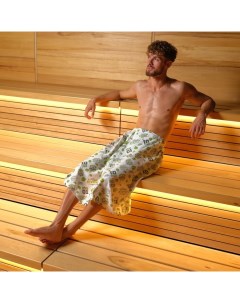 Полотенце - килт вафельное для бани «Герой бани», 75×144 см, хлопок 100% Этель