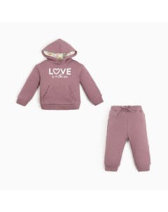 Костюм: толстовка и брюки «» Flower, рост 68-74 см, сиреневый Крошка я