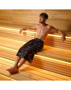 Полотенце - килт вафельное мужское для бани «Перчики», 75×150 см, хлопок 100 % Этель