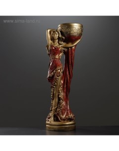 Фигура с кашпо "Девушка Нимфа" красная, 40х88х30см Хорошие сувениры