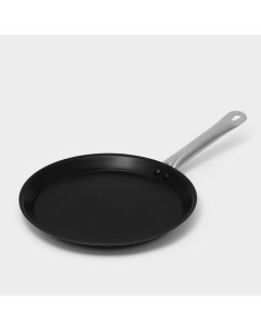 Сковорода блинная из нержавеющей стали «Общепит», d=28 см, толщина корпуса 0,6 мм, капсульное дно 3,5 мм, антипригарное покрытие, индукция Катунь