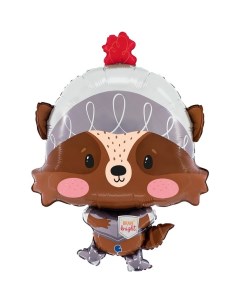 Воздушный шар фольгированный 25" «Енот», фигура Grabo