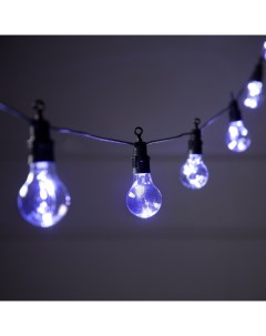 Гирлянда «Белт-лайт» 5 м с насадками «Роса», IP44, УМС, тёмная нить, 50 LED, свечение белое, 3 В Luazon lighting